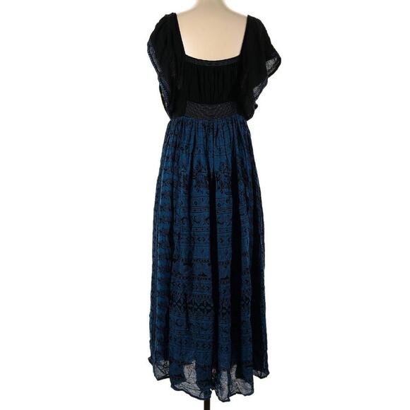 Free People Paradise Midi Small Blue Black Dress - Picture 4 of 9